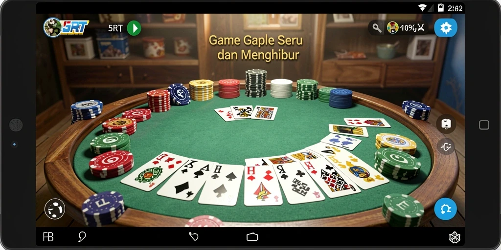 Tampilan mengejutkan dari gameplay Gaple yang seru dan interaktif.