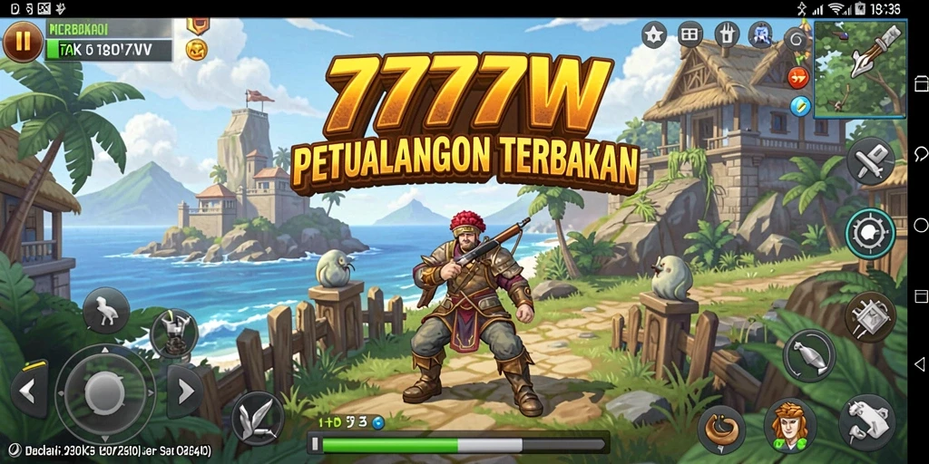 Gameplay memukau dalam dunia terbuka 7777W, penuh petualangan dan misteri.