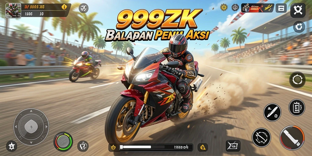 Gameplay seru balapan motor di 999ZK.