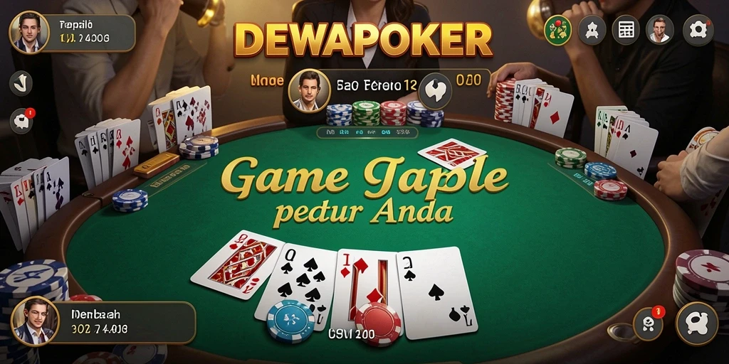 Screenshot gameplay DEWAPOKER menampilkan suasana seru permainan Gaple.