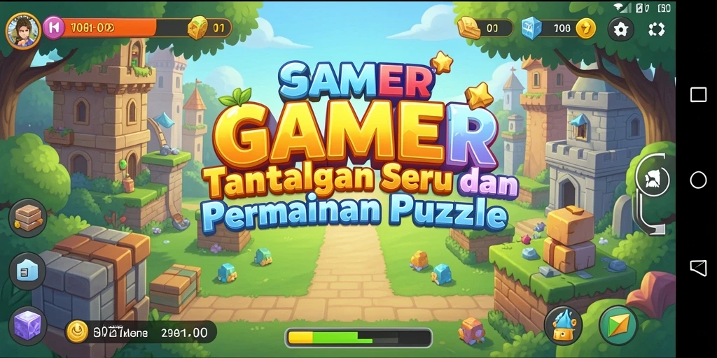 Screenshot GAMERP menampilkan pemain menyelesaikan teka-teki yang menantang.