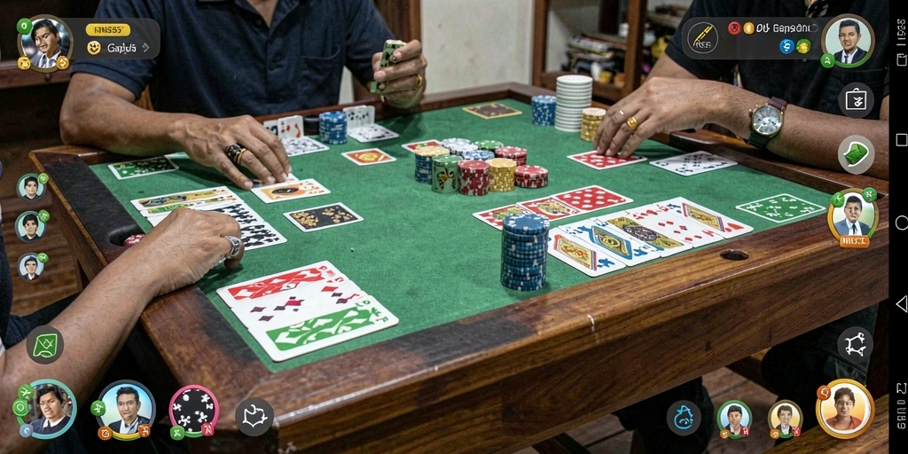 Screenshot gameplay INS55 yang menampilkan keseruan bermain Gaple secara online.