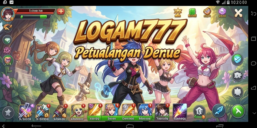 Tampilan aksi seru dalam game LOGAM777 dengan karakter anime.