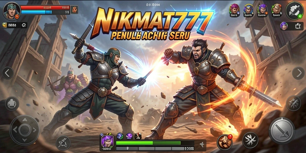 Screenshot utama gameplay NIKMAT777 dengan pertarungan seru.