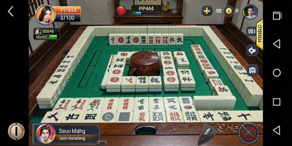 Tampak gameplay seru dalam aplikasi Mahjong PP444.