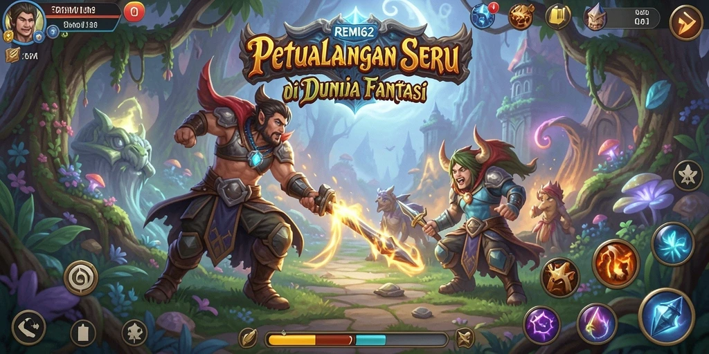Screenshot REMI62 menampilkan aksi petualangan mendebarkan di dunia fantasi.