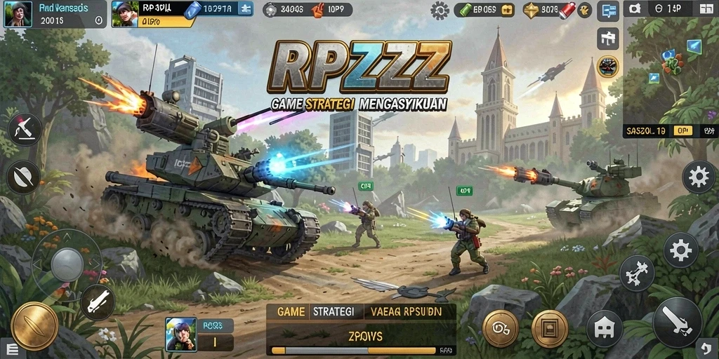 Tampilan gameplay RPZZZ yang menarik dan strategis.