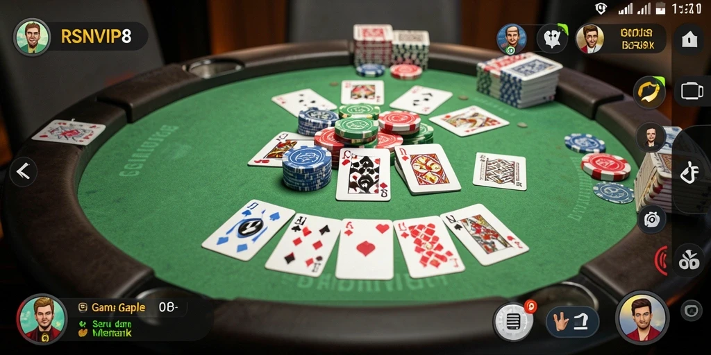 Screenshot gameplay RSNVIP8 menunjukkan momen seru bermain Gaple.