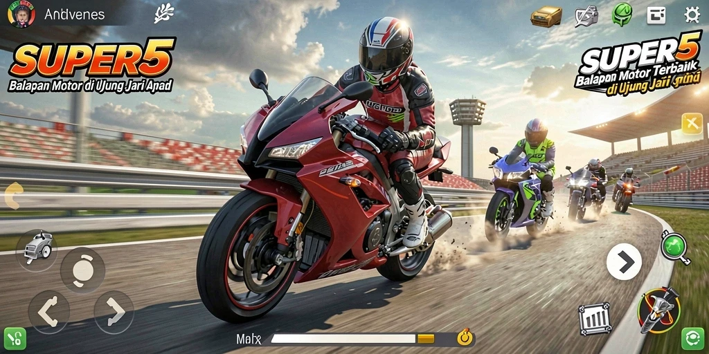 Tampilan gameplay SUPER5 yang mendebarkan dan realistis.