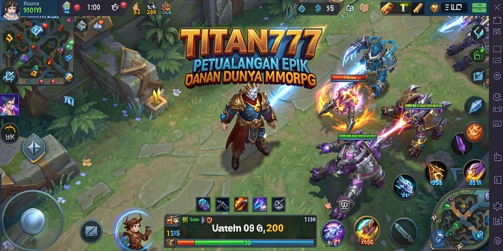 Tampilan gameplay epik dalam dunia fantasi <strong>TITAN777</strong>.